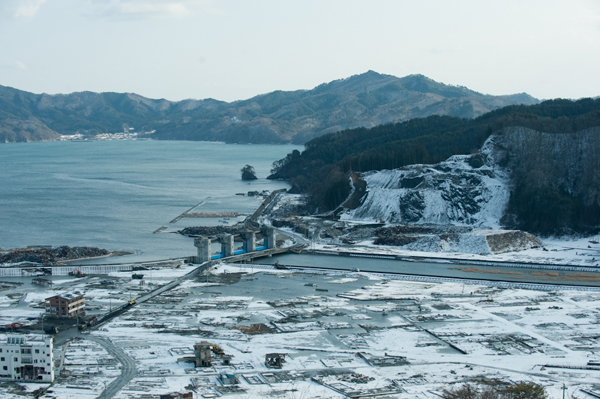 岩手沿岸部に雪化粧