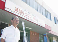 Sanriku Railway President Masahiko Mochizuki in front of Miyako Station