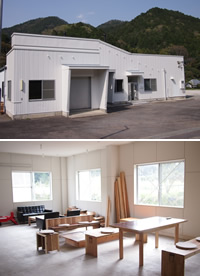 今年１月に縫製工場跡を改修してオープンした「神山バレー・サテライトオフィス・コンプレックス」。現在３社・個人１名が利用。引き続き募集している。