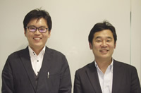 東北イノベーション推進室の野口功一室長（右）と、仙台に常駐している大達一慶マネージャー