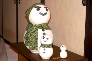 かわいらしい雪だるまのマトリョーシカ