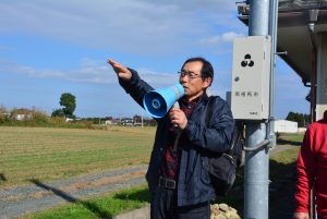 南相馬農地再生協議会の杉内さん。一面に菜の花が咲くふるさとをつくる。